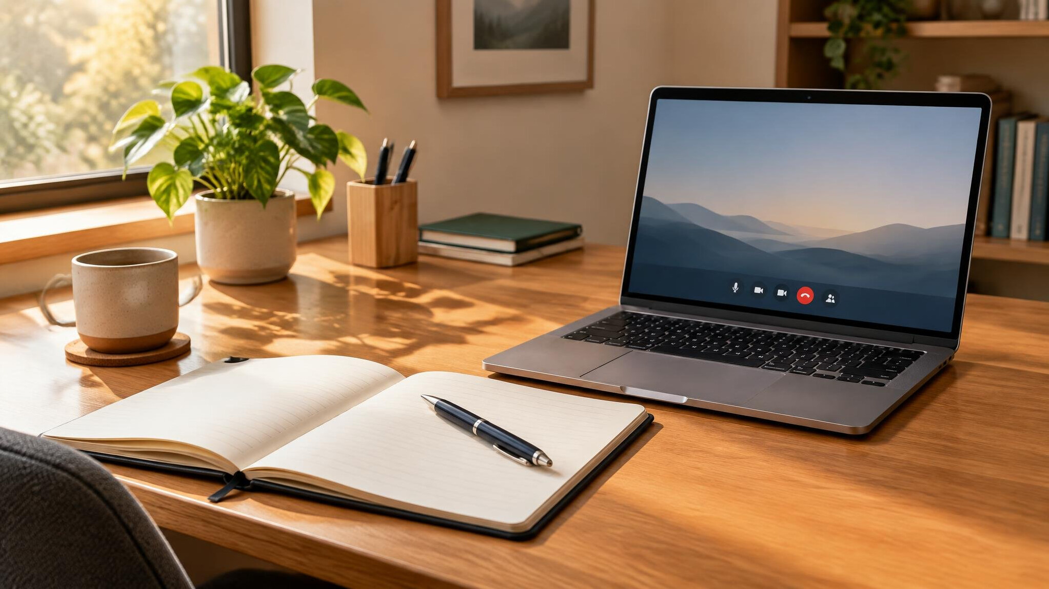 Notebook and laptop on a tidy desk for a diagnostic session