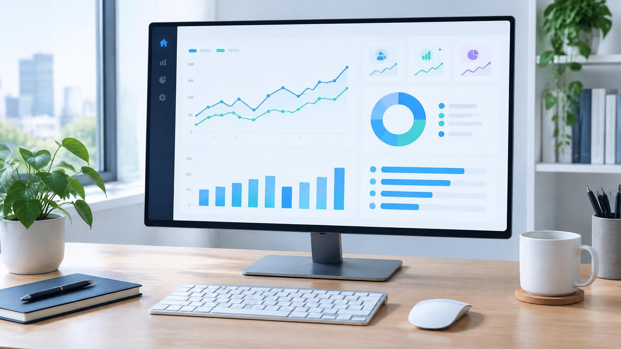 Analytics dashboard on a computer screen